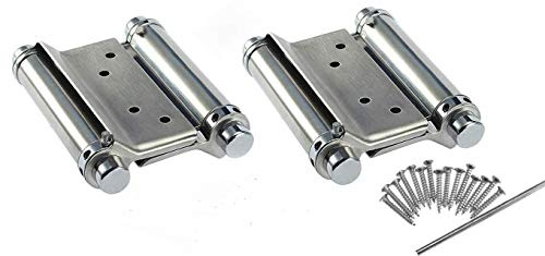 Türscharniere, 76 mm, 2 Stück, 7,6 cm, Doppelwirkung, Federscharnier, Edelstahl, selbstschließend (Silber)