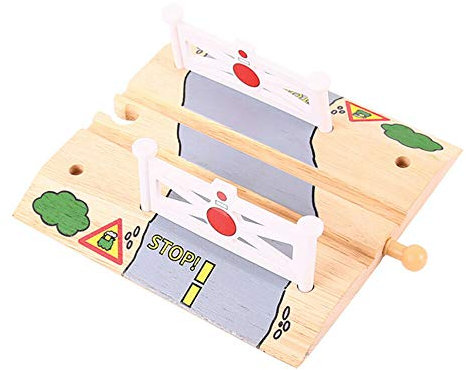 Kids Wooden Level Crossing Track Compatible Playset