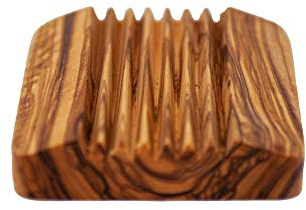 Seifenschale Seifenhalter Seifenablage Eckig Rustikal aus Olivenholz Dekorativ fürs Bad ca. 9 x 9 cm