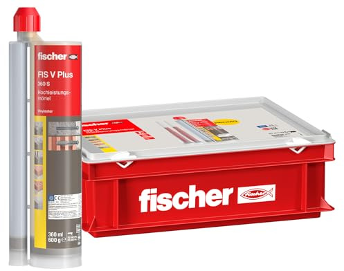 fischer Hochleistungsmörtel FIS V Plus 360 S im praktischen Handwerkerkoffer, wetterfester Mörtel für Schwerlasten im Innen- und Außenbereich, universeller Montagemörtel, 10 Kartuschen à 360 ml
