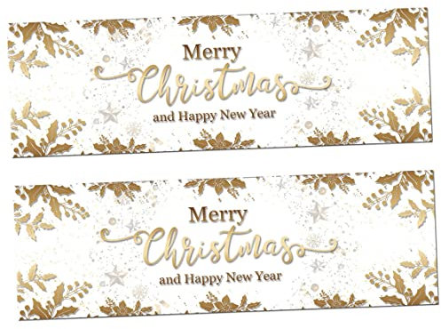 2 Feliz Navidad Feliz Año Nuevo Banner Festival de la Nieve Fiesta de Navidad Decoración Cartel Regalo
