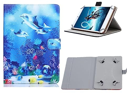 elfofle Custodia universale per Blackview Tablet 10 Pollici/Tab 60 WiFi 10.1/Tab 90 WiFi/Honor Pad X8a 11 Pollici, Compatibile con Teclast M50/P50/T40Air(delfini)