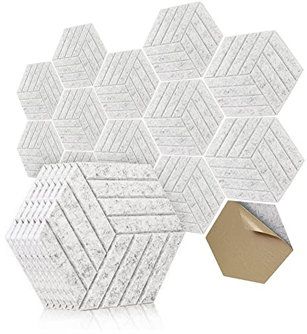 ISTOVO Panneau acoustique hexagonal de 12 pièces de panneau acoustique, panneau d'amortissement sonore pour de bureau de studio 4