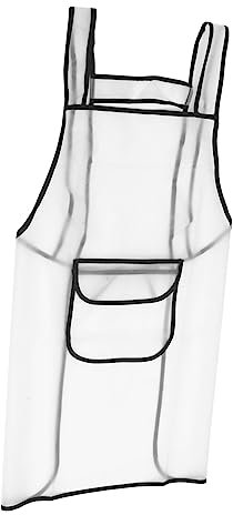 PRETYZOOM Oil Resistant Tpu Apron Pocket, White Strap Household Cooking Apron for Kitchen, Chef, Barber, and Home Use