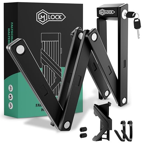 M-LOCK Fahrradschloss Faltschloss 115cm - hochwertiges Fahrrad Faltschloss - Diebstahlsicher - Leichte Montage inkl. Halterung & Zubehör - Rostfrei - hohe sicherheit - Bike Lock