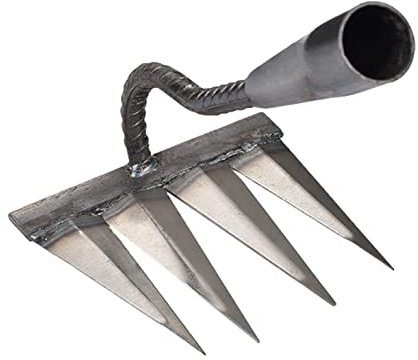 Râteau De Jardin, 4/5/6/7 Dents Râteau De Désherbage, Râteau en Acier Au Carbone, Râteau À Dents Lourdes en Métal, Râteau Déchaumeur, pour Scarifier, Désherber, Râteler, Pierre