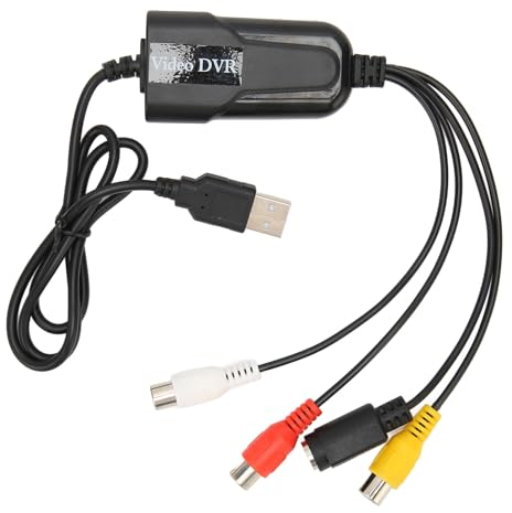 Yanmis Convertisseur VHS vers Numérique, Dispositif de Carte de Vidéo USB VHS DV VCR Hi8 Convertisseur DVD vers Numérique, Convertisseur Vidéo vers USB pour pour OS X