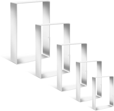 5PCS Rectangle Cookie Cutter Stainless Steel Square Cookie Mold Rectangle Biscuit Molds Pastry Molds Fondant Cake Cookie Cutter Set 1 Inch Depth