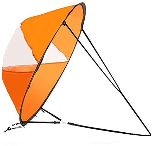 Baobiutin Downwind Wind Sail Kit 42 -Zoll Kajak Windsegel Kajak -Paddel -Accessoires für Kajakboot -Segelboot -Kanu Orange Kajak -Hardware