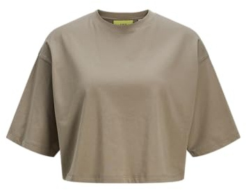 JXANDREA Loose SS Cropped Tee JRS NOOS, Brindle, XL