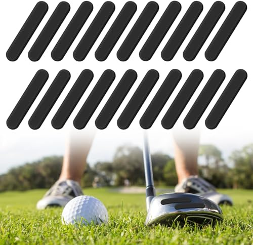 Qkhcable 20Pcs Golf Lead Tape - Black Adhesive Lead Tape Set for Golf Club | Add swing weight lead weighted tape for ping-pong paddle tennis badminton racket iron putter - enhance center (black)