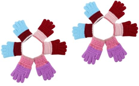 SAFIGLE 6paare Winterhandschuhe Für Junge Mädchen Dicke Gestrickte Fäustlinge Mit Vollem Finger Für Kalte Gemütlich Und Warm Für Spielplatz Schule Und Freizeit Zufälligen Farben