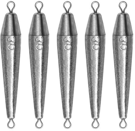 THKFISH Angelblei, Inline Trolling Sinker Fishing Weights Sinkers Doppelring Bleigewichte, Torpedo Bleie Für Salz- Und Süßwasser, 1oz-3.5oz, Angel Blei Set, Dropshot Blei, Laufblei Angeln, Birnenblei