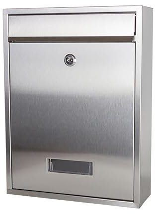 zxhrybh Briefkasten, Wandbriefkasten, Briefkästen aus Edelstahl für Draußen, mit Schloss, Beschwerde Brifkasten, für Büro, Villa, Schule
