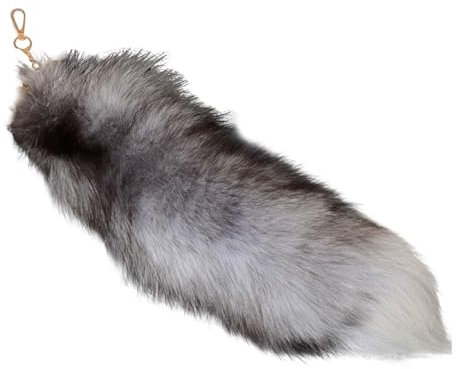 MKIUHNJ Therian Tail Fuchsschwanz Anhänger Fell Schwanz Keychain 40cm Extra Groß Schwanz Schlüsselanhänger Fuchs Schlüsselanhänger Tasche Zusätze Auto Schlüsselketten Anhänger Handtasche Dekoration