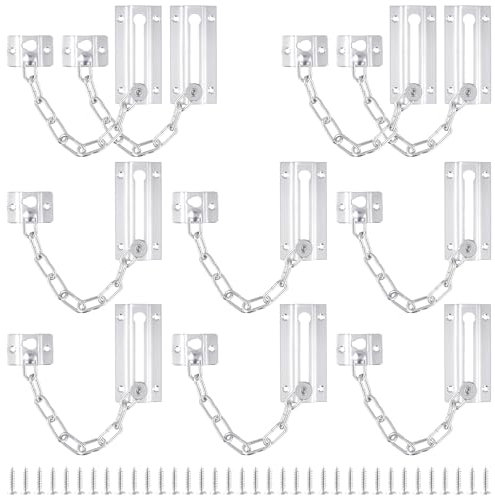 HONYUET 10PCS Door Chain for Front Door, Stainless Steel Security Doors Chain Lock with Screws for Internal Anti Theft Home Safe