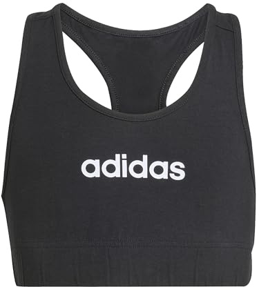 Adidas Fille Essentials Bra Top, Black/White, 11-12 Years