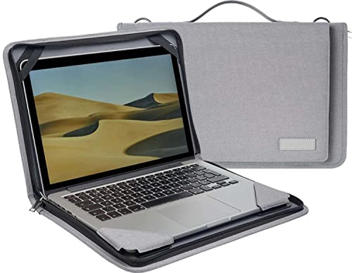 Broonel Grey Leather Laptop Messenger Case - Compatible with ASUS ProArt PX13 OLED 13.3 2 in 1 Laptop