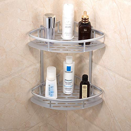 DMMFTERL Bathroom Shelf Triangle Shower Corner Bathroom Shelf Storage Basket Holder Aluminum Caddy Rack Etagere Tipi Salle De Bain Murale Douche
