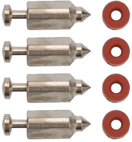 TopHomer Vergaser-Schwimmerventil-Nadelsitz-Set, Stianless Steel Rasenmäher Motor Ersatzteile kompatibel mit Paragon 398188 281144 299096 (4 Stück)
