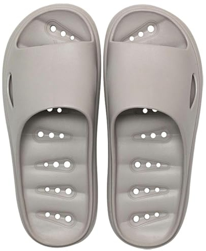 Pantofole da donna e uomo, estive, per interni ed esterni, antiscivolo, antiscivolo, da giardino, per la casa, in plastica, per la spiaggia, grigio., 42