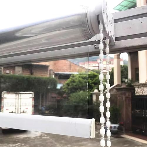 Clear Roll Up Blinds Waterproof Transparent Waterproof Pvc Roller Blind,outdoor Patio Transparent Roller Shades, Clear Plastic Roll Up Blind ,Rainproof Window Blind,for Reception,Home Kitchen(120W x 2
