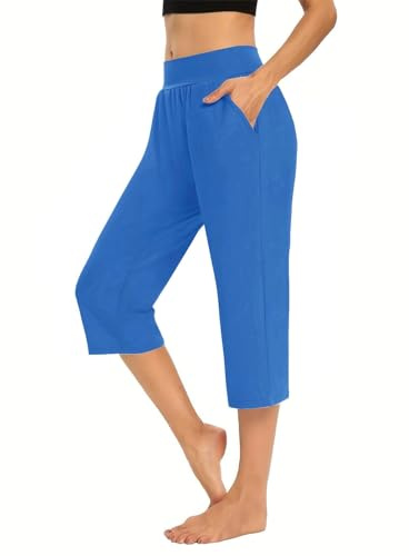 Damen 3/4 Jogginghose Sommer Yoga Trainingshose Baumwolle Sporthose Für Sport Und Freizeit Fitness Activewear Leggings Sport & Outdoor Hosen Mit Tasche Radhose Damen 3/4 Mit Polster Fashion Training