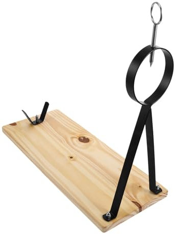 Warmhm Beige Wood and Metal Ham Storage Rack Sturdy Slicing Holder