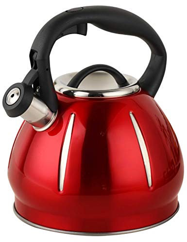 Motif citrouille 3,0 L grande capacité 304 en acier inoxydable bouilloire sifflante cuisinière à induction cuisinière théière domestique rouge