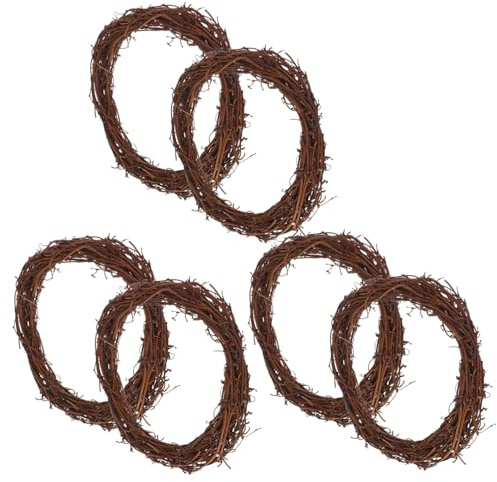 IMIKEYA 6stücke Weihnachtstürkranz Aus Rattan Handgefertigte Kranzform Natürlicher Weinkranz Für Heimdekoration Und Hochzeitsfeier DIY-kranzbastelbedarf Für Jahreszeiten