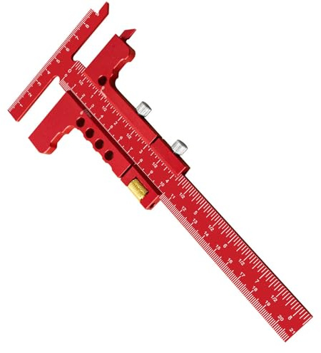 AnreißWerkzeug, Bohrschablone MöBelbau, T-FöRmiges Woodworking Scriber Marking Line Ruler, Markierung Lineal FüR Holz Handwerk Gleitkanten Lineal