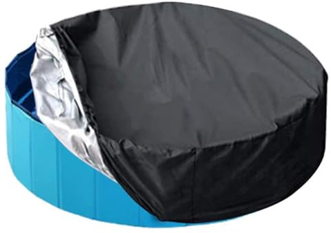 Hunde-Poolabdeckung, 160 x 30,5 cm, wasserdicht, staubdicht, UV-Schutz, Hundebadabdeckung mit Kordelzug und Griff, atmungsaktiv, 420D runder Pool für Haustier-Schwimmbad im Freien
