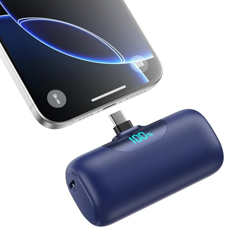 Mini Power Bank USB C, 5500mAh Batería Externa PD Carga Rapida Cargador Portátil Ultra Compacto Powerbank Compatible con iPhone 17/16/15 Serie, Samsung, Xiaomi, Huawei, Switch USB C Teléfonos etc