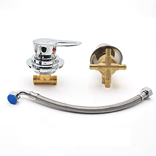 Robinet mitigeur de douche en laiton 2/3/4/5 voies pour cabine de douche eau froide et chaude Cartouche en céramique (Intubation-4 sorties) Robinet durable et polyvalent.