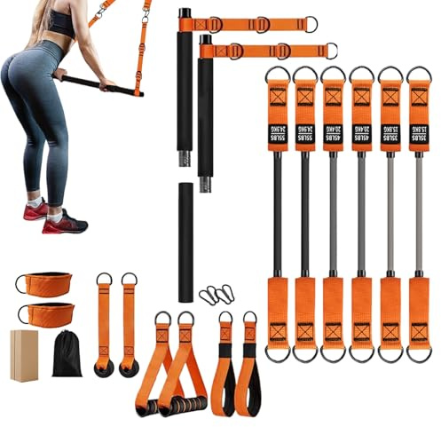 Kit de barre de pilates pour femme | Équipement d'exercice de façonnage du corps | Équipement de pilates portable pour épaules, taille, jambes, habitants d'appartement, professionnels, chercheurs