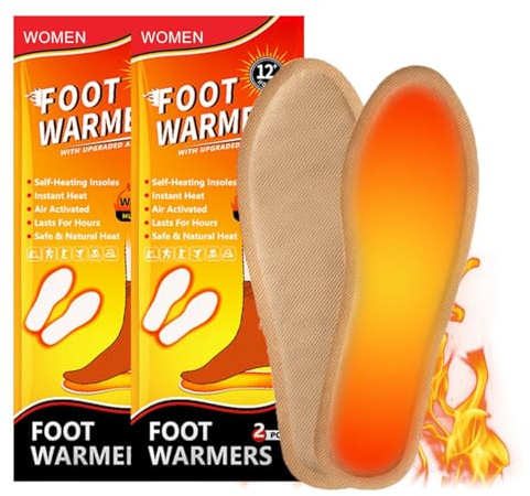 Extra warme Wärmesohlen, Heizsohlen, Einlegesohlen für Schuhe, 9-Stunden-Wärme, 2 Paar, beheizbare Fußwärmer für Damen, Sohlenwärmer und Fußwärmer Pads