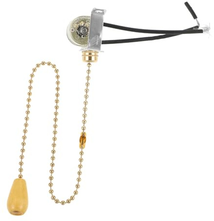 FUTUREORYY Interrupteur à Tirette Pour Lumière Mural Et Plafonnier 10a 30 Cm En Cuivre Doré Silencieux Pour Salle De Bain Et Éclairage Domestique Accessoire De Remplacement