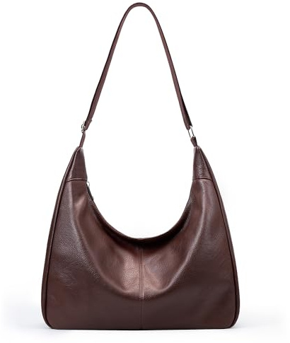KALIDI Veganes Leder Handtasche Damen Groß Schultertasche Hobo Bag Shopper Tasche Damen mit Verstellbarem Gurt für Schule Büro Arbeit Reisen Ausflug Einkauf