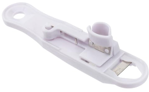 OSALADI Coupe-Haricots Multifonctionnel Blanc Trancheuse à Haricots 1 Pièce Ustensile Cuisine Compact Équeutoir Intégré Facile à Nettoyer pour Préparer Haricots Verts et Légumes Frais