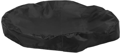 KONTONTY Funda para Parrilla Redonda de Oxford 210D Resistente E, Cubierta para Fogata y Estufa de Camping, Diámetro 80 CM, Color Negro, Protección contra Polvo y Humedad para Barbacoa
