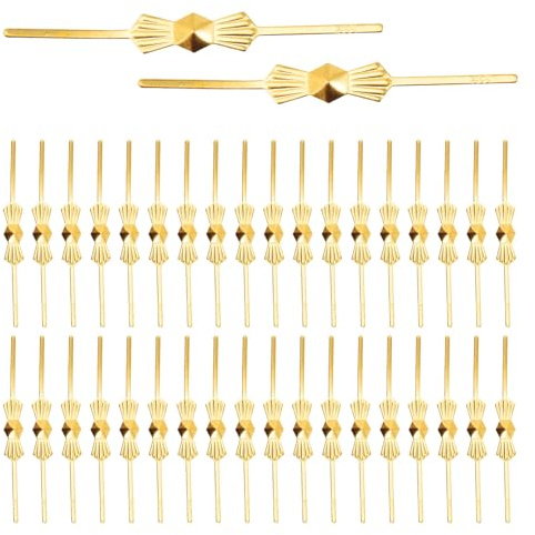 Beavorty Lot de 200 Attaches Nœud Ajustables en Métal pour Lustre Cristal, Connecteurs de Lustre, Fixation Solide, Usage Maison, Or