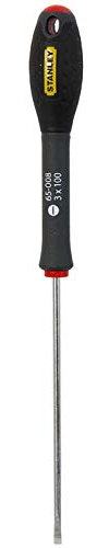 STANLEY 0-65-008 Tournevis Parallèle 3.0Mm X 100Mm Gamme FATMAX - Fabriqués En France - Lame En Acier - Sablage De L'Empreinte - Poignée Soft Grip - Liaison Quasi Incassable - Anticorrosion