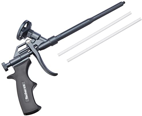 fischer Metallpistole PUP M4, robuste Schaumpistole mit PTFE-Beschichtung, Dosierpistole für PU-Schäume, Bauschaumpistole zum Verarbeiten von Pistolenschäumen, langlebig aus Metall, schwarz