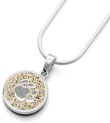 DUR Schmuck Pfote Set | 925er Sterlingsilber | Strandsand | Lavasand | Lucky Dog Anhänger | Ohrring Pfote | Kette Pfote | K2388 | K2387 | P2933 | P2940 | O4832 | O4836