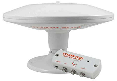 Vision Plus Status 350 Omni-Directional Digital TV Antenna and VP2 Amplifier for Caravans Boats Motorhomes Latest Model Mobile Television Aerial (350-1m TV Only)