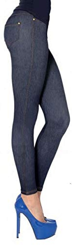 Gladys Leggins Jeans Donnal Pantaloni Donna Elasticizzati Leggings Donna Eleganti Seconda Pelle Misure S/M M/L L/XL Abbigliamento Donna Fashion (M/L, BLU)