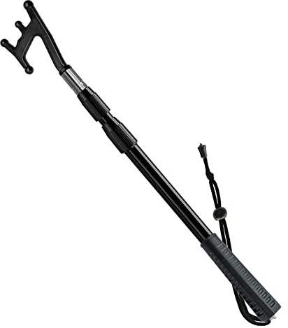 SANLIKE Telescopic Boat Hook Pole for Docking, Floating Dock Pole Push Poles 43 Inch Lightweight Retrieval Hook 3-Stage Fiberglass Poles for Pontoon Boat Accessories Twists onto 1/4-inch Thread End