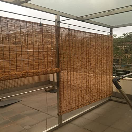 Exquisite Handgewebte Schilf Vorhänge,Dekorative Trennwand-Sonnenschutz-Bambus Jalousien,Aufrollbarer Schilf Vorhang für den Heimlift,Natürliche Schilfvorhänge,Atmungsaktiv (W50xH120cm/20x47in)