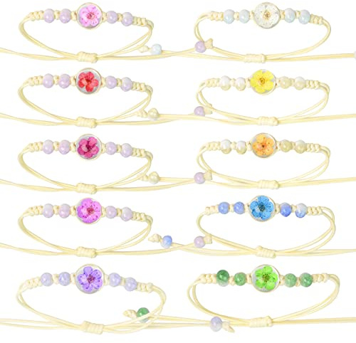 Cosswe Freundschaftsarmbänder für Mädchen,Geflochten Freundschaft Armbänder Verstellbare Freundschaftsarmband Bunte Blumen Baum des Lebens Gewebte Armbänder Handgefertigt Armband für Frauen Teenager