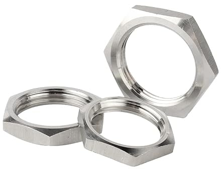 TOFIMA 5 Teile/los 304 Edelstahl Sechskant Kontermutter Rohrfitting Muttern M8 M10 M12 M14 M16 M18 M20 M22 M24 M25- M40 Pitch 1mm 1,5mm Metrische Buchse (Size : M18x1.5x24x4 (5pcs))